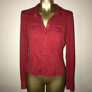 Guess jeans faux suede western shirt